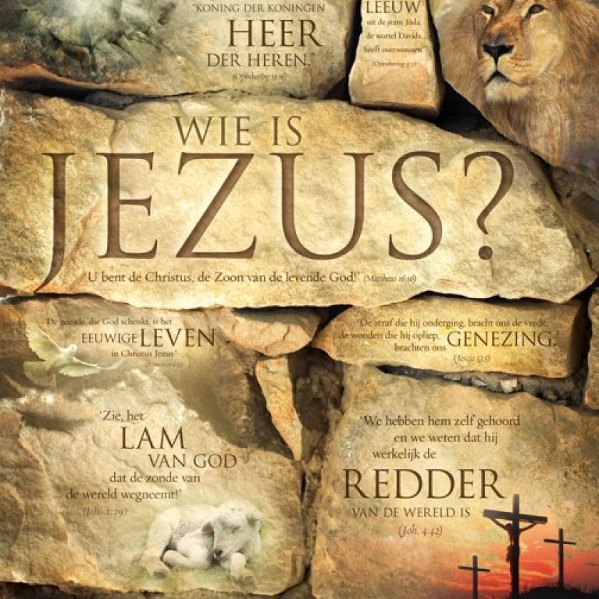 Wandbord A3 'Wie is Jezus?' - MA11606 -  Wandborden A3 bij MajesticAlly