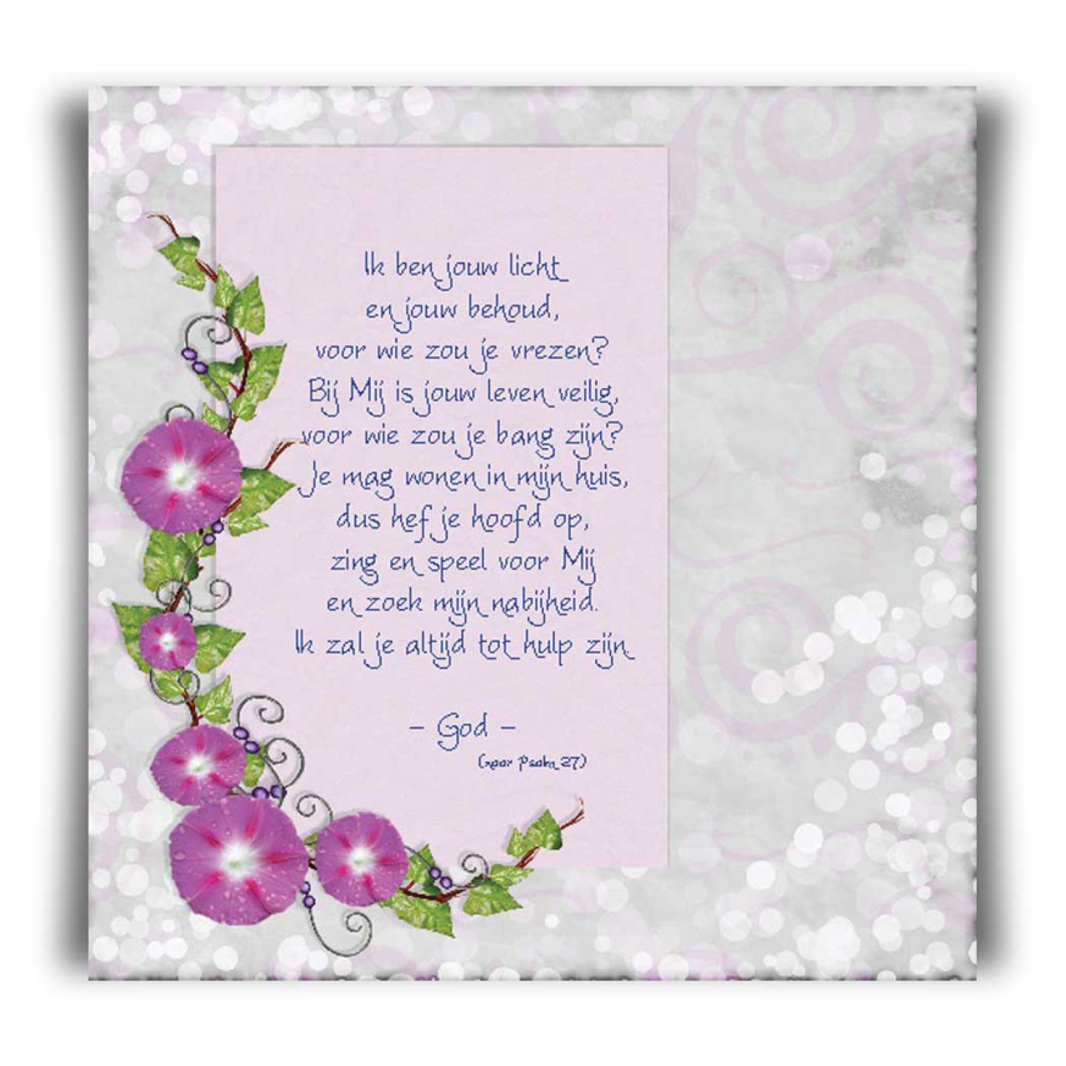 Kaart 'Ik ben jouw Licht en jouw Behoud' - 45017 -  Bible Message bij MajesticAlly