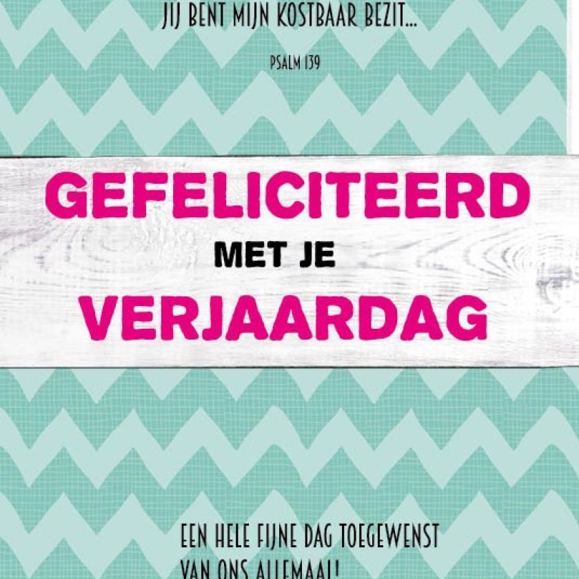 Kaart 'Gefeliciteerd - Psalm 139' - MA17001 -  Leef!  bij MajesticAlly
