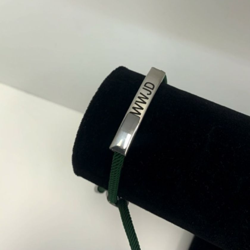 MA47604 - Touwarmband WWJD groen