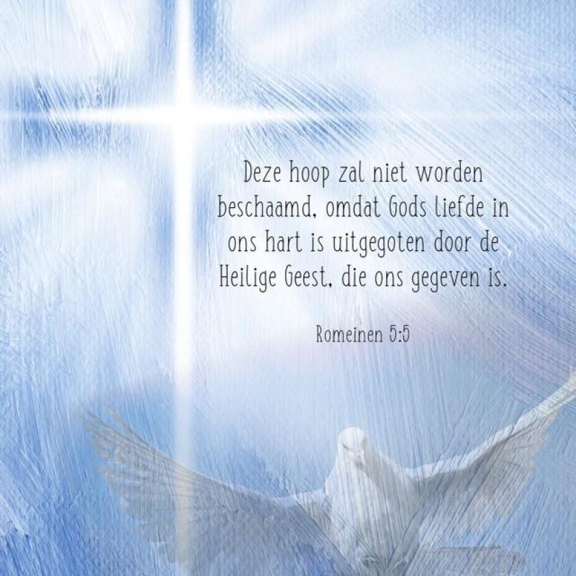 Kaart 'Duif - kruis - Romeinen 5' - MA38042 -  Pinksteren bij MajesticAlly