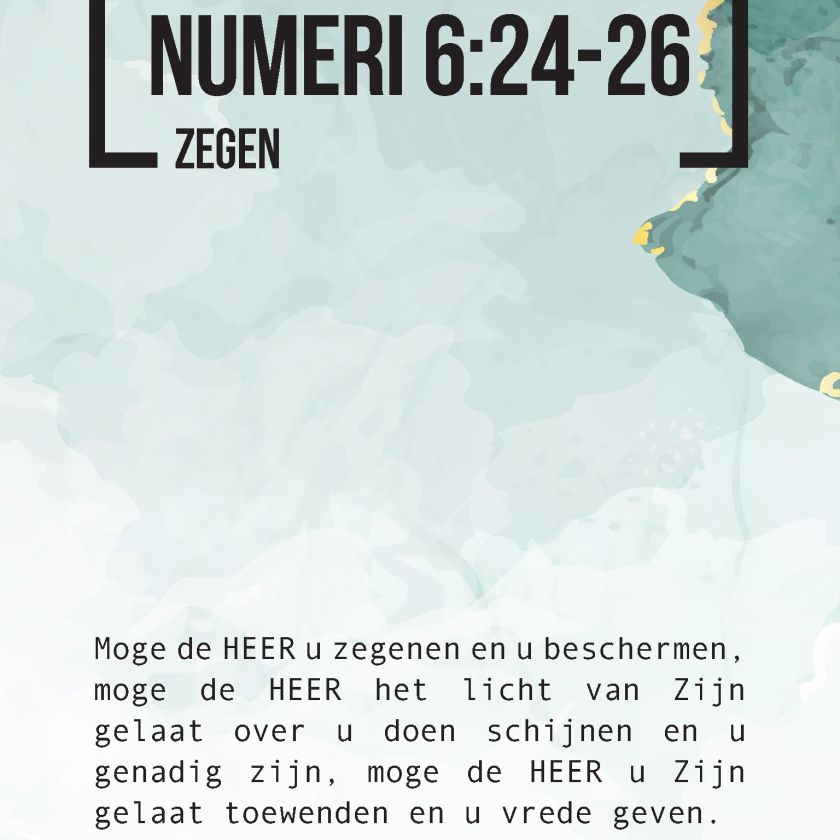 Bijbeltekstkaart 'Numeri 6:24-26' NBV21 - MA42011 -  Interieurkaarten bij MajesticAlly