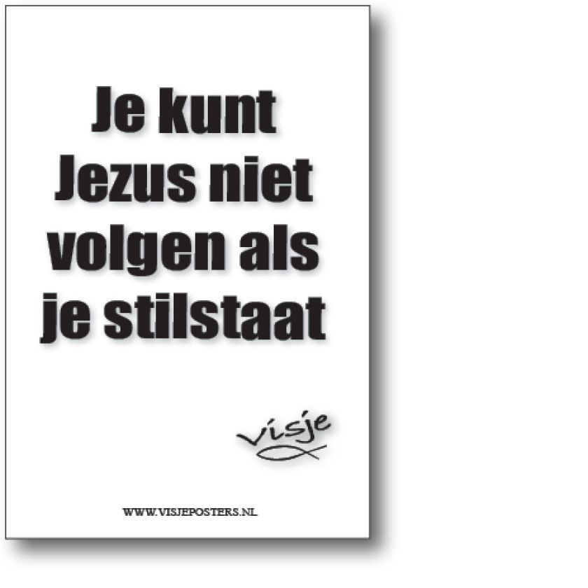minikaart Visje 'Je kunt Jezus niet volgen'