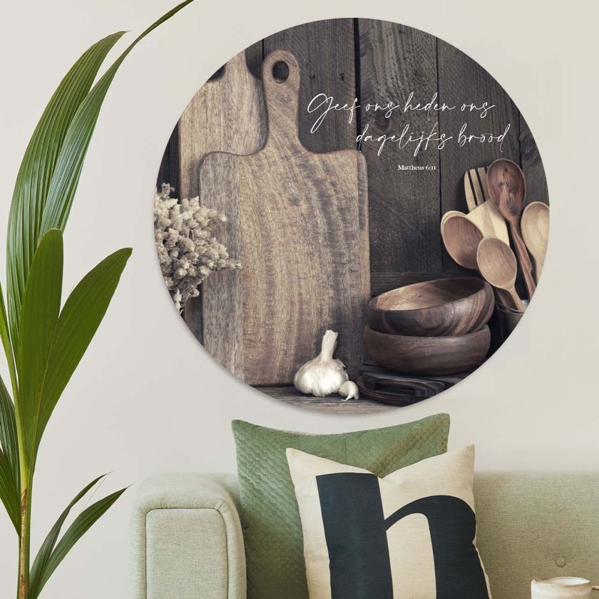 Muurcirkel 'Dagelijks brood' - 60 cm - MA39321 -  Wanddeco bij MajesticAlly
