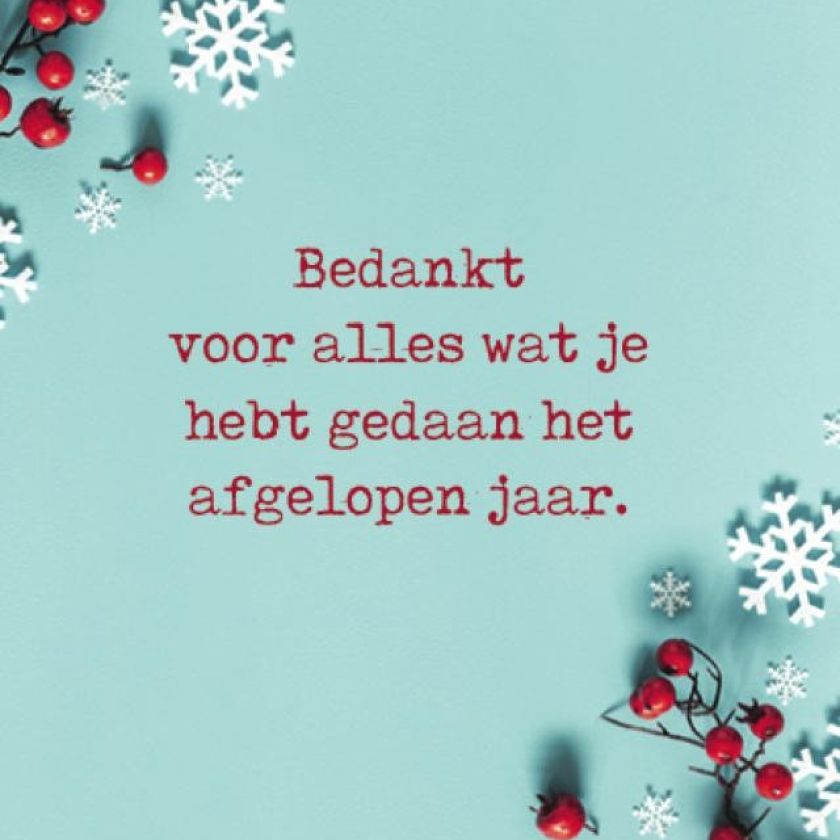 Kerstkaart 'Bedankt - rode bessen' - MA26219 -  Algemene kerstkaarten bij MajesticAlly