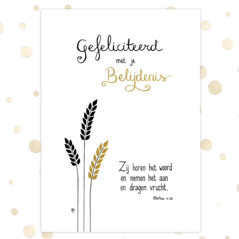 Kaart 'Gefeliciteerd met je belijdenis' - MA36033 -  Golden Blessings bij MajesticAlly