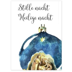 Kerstkaart 'Stille nacht - kerstbal' - MA26216 -  Christelijke kerstkaarten bij MajesticAlly