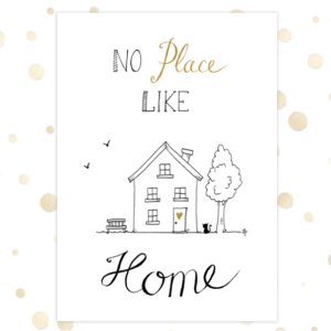 Kaart 'No place like home' - MA36006 -  Golden Blessings bij MajesticAlly