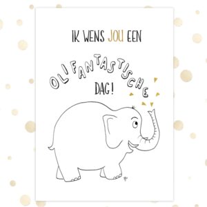 Kaart 'Een olifantastische dag' - MA36017 -  Golden Blessings bij MajesticAlly