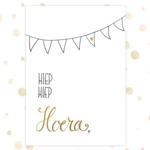Kaart 'Hiep hiep hoera' - MA36012 -  Golden Blessings bij MajesticAlly