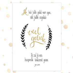 Kaart 'Ik heb jullie geluk voor ogen' - MA36022 -  Golden Blessings bij MajesticAlly