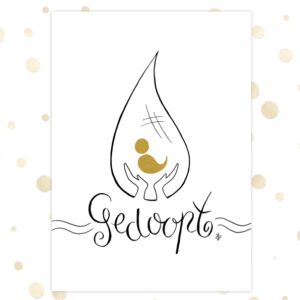 Kaart 'Gedoopt - druppel' - MA36032 -  Golden Blessings bij MajesticAlly