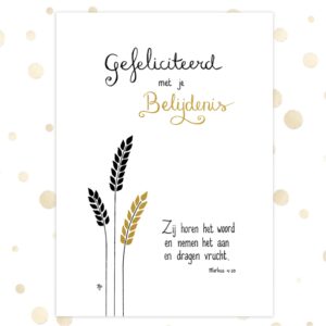 Kaart 'Gefeliciteerd met je belijdenis' - MA36033 -  Golden Blessings bij MajesticAlly