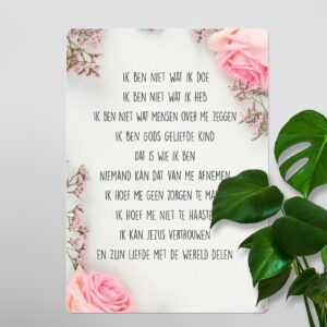 Interieurbord 'Credo - roos' - MA26127 -  Interieurborden bij MajesticAlly