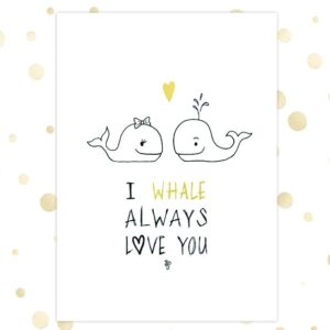 Kaart 'Whale' - MA36073 -  Golden Blessings bij MajesticAlly