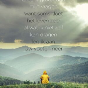 Poster A4 U bent groter dan mijn vragen - Opwekking 677 - 552661P -  Posters bij MajesticAlly