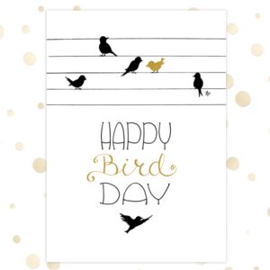 Kaart 'Happy bird day' - MA36009 -  Golden Blessings bij MajesticAlly