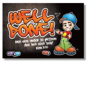 10x Kaart graffiti 'Well done' - 44582 -  Pakjes kaarten bij MajesticAlly