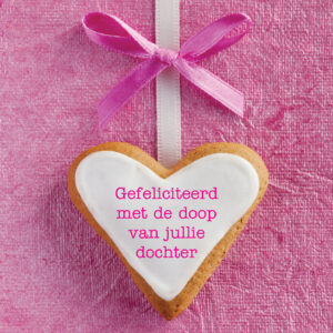 Kaart 'Doop dochter - hartjesdkoekje' - MA12031 -  Lifestyle bij MajesticAlly