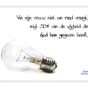 Poster A4 wie zijn vrouw niet om raad vraag - 46710 -  Wanddeco/posters bij MajesticAlly