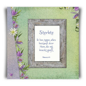 Kaart 'Sterkte - ik ben tegen alles bestand' - 45022 -  Bible Message bij MajesticAlly