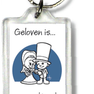 Sleutelhanger geloven is een drievoudig - 47505 -  Geloven is... bij MajesticAlly