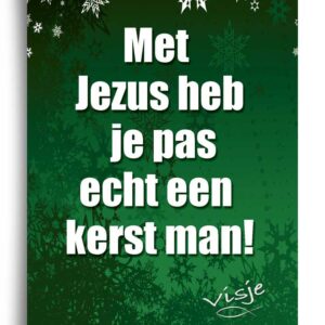 Kerstkaart 'Met Jezus heb je pas echt een kerst man' - Visje - 44202 -  Visje kerstkaarten bij MajesticAlly