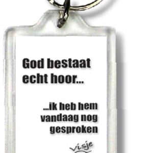 Sleutelhanger God bestaat echt hoor - 44371 -  Visje Sleutelhangers bij MajesticAlly