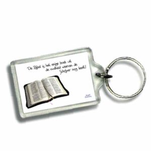 Sleutelhanger de bijbel is het enige boe - 46628 -  Gospel Oneliner bij MajesticAlly