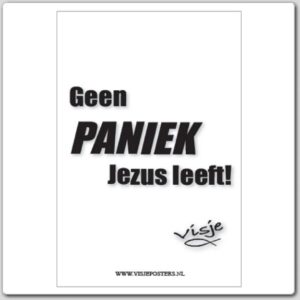Kaart visje geen paniek Jezus leeft - 44072 -  Visje kaarten bij MajesticAlly