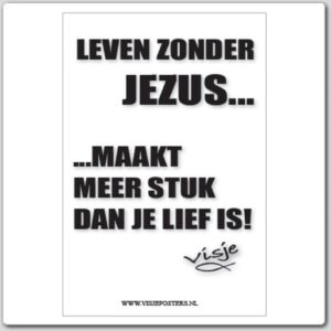 Kaart visje leven zonder Jezus maakt - 44076 -  Visje kaarten bij MajesticAlly
