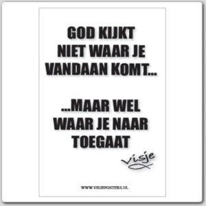 Kaart visje God kijkt niet waar je vanda - 44081 -  Visje kaarten bij MajesticAlly