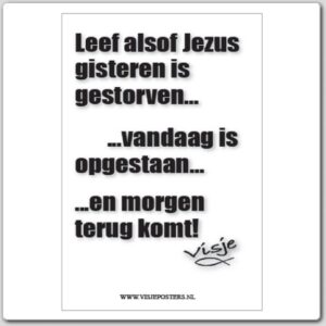 Kaart visje leef alsof Jezus gisteren - 44097 -  Visje kaarten bij MajesticAlly