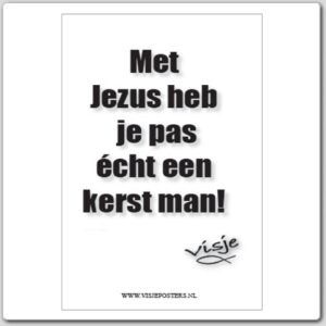 Kerstkaart 'Met Jezus heb je pas echt een kerst man' - Visje - 44109 -  Visje kerstkaarten bij MajesticAlly