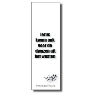 Boekenlegger 'Jezus kwam ook voor dwazen uit het Westen' - Visje - 44891 -  Kerst boekenleggers bij MajesticAlly