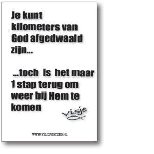 minikaart Visje 'Je kunt kilometers van God zijn afgedwaald'
