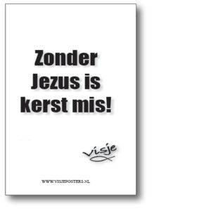 Minikaart  'Zonder Jezus is kerst mis' - Visje - 46037 -  Visje kerstkaarten bij MajesticAlly