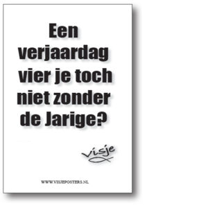 Minikaart 'Een verjaardag vier je toch ook niet zonder jarige?' - Visje - 46041 -  Visje kerstkaarten bij MajesticAlly