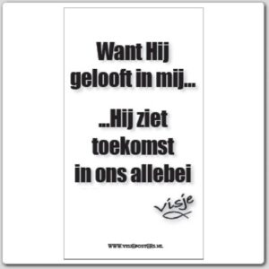 minikaart Visje 'Want Hij gelooft in mij'