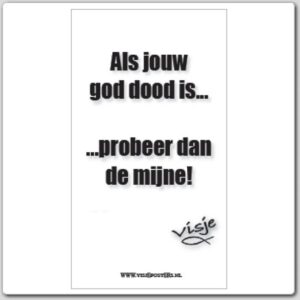 minikaart Visje 'Als jouw God dood is'