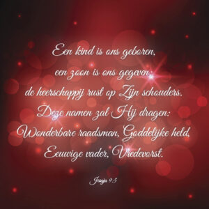 Kerstkaart 'Een kind is ons geboren - rood' - MA16015 -  Christelijke kerstkaarten bij MajesticAlly