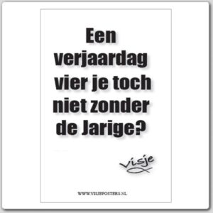 Kerstkaart 'Een verjaardag vier je toch ook niet zonder jarige?' - Visje - 44110 -  Visje kerstkaarten bij MajesticAlly