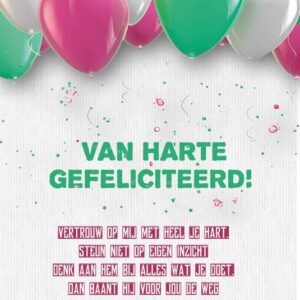 Kaart 'Gefeliciteerd - Spreuken 3' - MA17009 -  Leef!  bij MajesticAlly