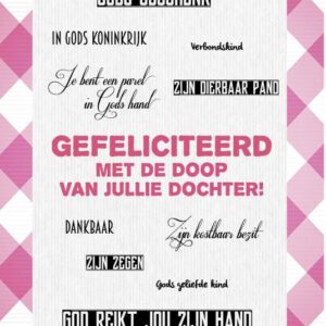 Kaart 'Doop dochter - mooie woorden' - MA17037 -  Leef!  bij MajesticAlly