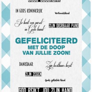 Kaart 'Doop zoon - mooie woorden' - MA17044 -  Leef!  bij MajesticAlly