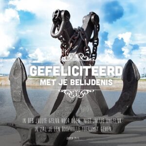 Kaart gefeliciteerd mj belijdenis anker - MA15027 -  Belijdenis bij MajesticAlly