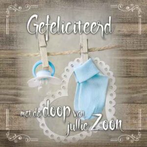 Kaart 'Doop zoon' - MA19007 -  Brocante bij MajesticAlly