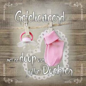 Kaart 'Doop dochter' - MA19008 -  Brocante bij MajesticAlly