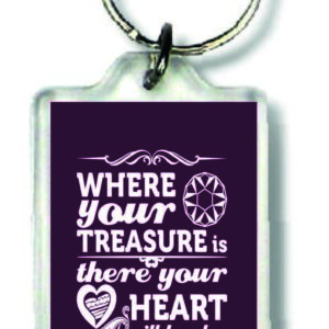 Sleutelhanger where your treasure is - MA23007 -  Bible Verses bij MajesticAlly