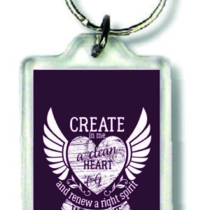 Sleutelhanger create in me a clean hart - MA23035 -  Bible Verses bij MajesticAlly